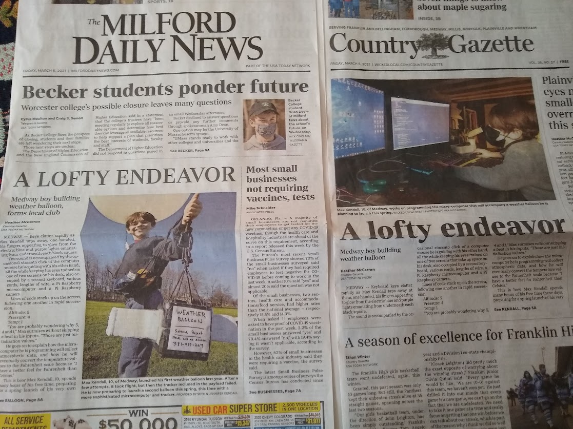 News article about weather balloon launch